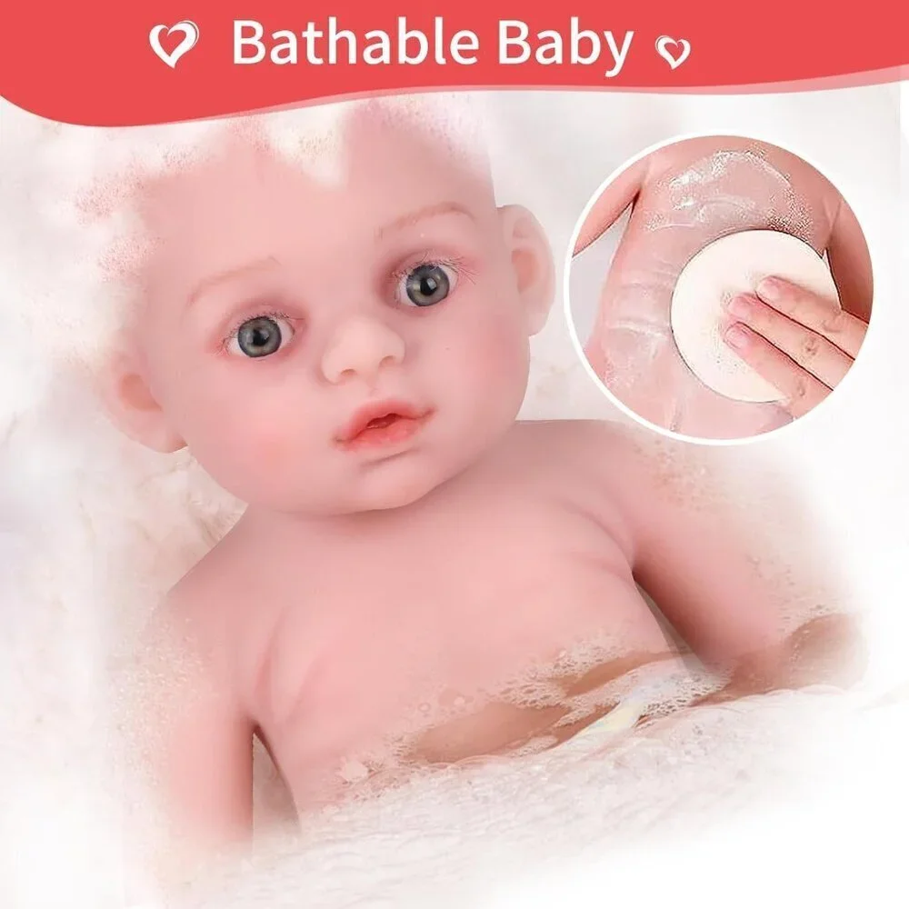 17.3 Inch Realistic Lifelike Newborn Brown Baby Girl Doll Open Eyes 6.4 Lb Doll